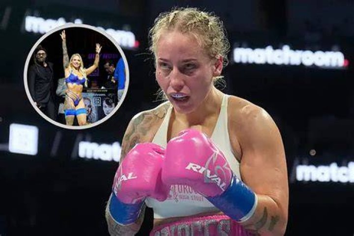 Boxing news Ebanie Bridges flashes breasts in middle of interview
