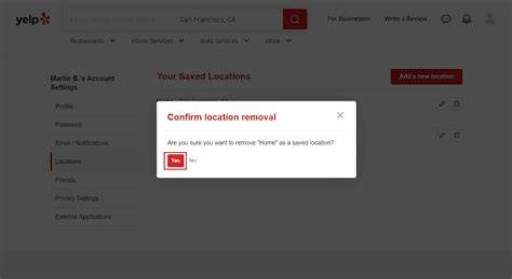 How to delete a Yelp review?
