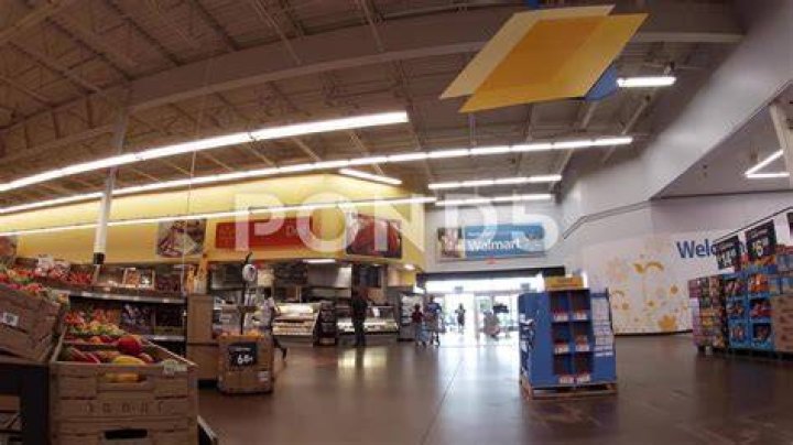 Walmart Supercenter Interior Out of Stock Signs on Toilet Paper and